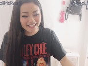 Preview 2 of Asian teen Rae Lil Black gives blowjob to a lucky pizza guy and gets facial