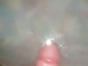 Preview 4 of Young Latino Solo Masturbating Leads to Huge Cumshot on Glass Table
