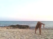 Preview 1 of Exposed Sexy Couple at the beach, sex in public