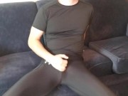 Preview 4 of Spandex boy cumming in Under Armour tights