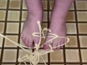 Preview 1 of Sexy feet playing in mayonnaise