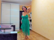 Preview 1 of Myla_Angel dances in green transparent dress