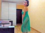 Preview 3 of Myla_Angel dances in green transparent dress