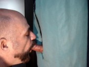 Preview 2 of #1 Daddy sucks his very first straight cock at glory hole