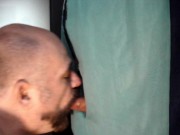 Preview 5 of #1 Daddy sucks his very first straight cock at glory hole