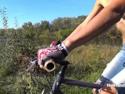 Preview 5 of Milf Topless bike ride along river bank (music)