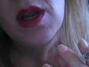 Preview 4 of My stepmom's red hot smoking lips