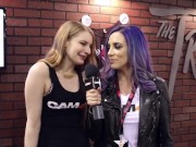 Preview 4 of Pornstar Jelena Jensen interviews hot girls on the tremor sex toy at Exxxotica | CAM4 Radio