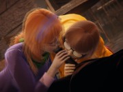Preview 3 of Scooby Doo - Velma and Daphne Halloween threesome - 3D Porn