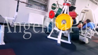 RISKY PUBLIC GYM MASTURBATION SEXY GIRL FLASHING HER PUSSY IN THE GYM! - ANGELINAPUX FREE