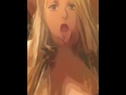 Preview 2 of Blonde bbw anime tit tease