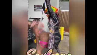 Sexfeene get fucked by Gibby the Clown at the car wash.... OnlyFans/Sexfeene