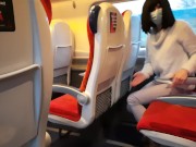 Preview 4 of Public dick flash in the train ended up with risky handjob and blowjob from a stranger. Got caught.