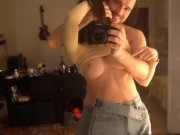 Preview 4 of My friend - real rejular girl show her amazing tits and hide face