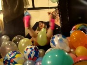 Preview 1 of Looner Balloon Fetish! 50+Balloons/Inflatables Helium inhalation B2P hump&Fucked2cum&Helium VoiceJOI