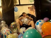 Preview 2 of Looner Balloon Fetish! 50+Balloons/Inflatables Helium inhalation B2P hump&Fucked2cum&Helium VoiceJOI