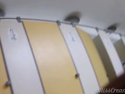 Preview 1 of Risky public blowjob in shower cabin Almost caught people around - MissCreamy