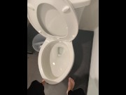 Preview 2 of Naughty Piss Slut with a very Full Bladder Power Pisses all over the toilet while standing up!