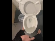 Preview 5 of Naughty Piss Slut with a very Full Bladder Power Pisses all over the toilet while standing up!