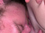 Preview 6 of He eats me until I cum all over his beard, super long tongue gives intense orgasm to tatted freak!