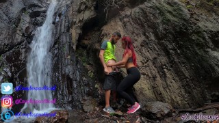 Public Sex In A Waterfall