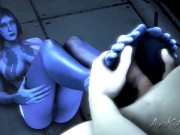Preview 6 of [AnKhajiit] Halo 4 - Cumming on Cortana's Bare Blue Feet