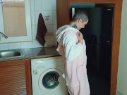 Preview 2 of Naughty girl hid in the fridge and surprised neighbor dry suck his cock