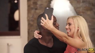 BLACK4K. Interracial couple becomes excited during taking selfies and has sex