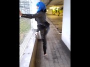 Preview 3 of Walking in public latex leggings and high heels PMV porn music video