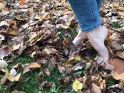 Preview 5 of Bare feet and crispy, dirty foliage!