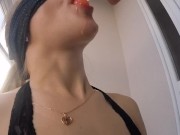 Preview 2 of Sweet surprise for blindfolded escort babe. BIG ASS IN FISHNETS (part 2)