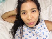 Preview 5 of Little Asian with Pretty Feet Sucks and Fucks Stepdad - Jada Kai - Free Version