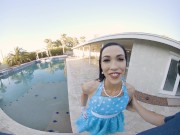 Preview 1 of VRConk Outdoor blowjob by the pool VR Porn