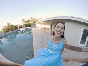 Preview 2 of VRConk Outdoor blowjob by the pool VR Porn