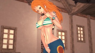 One Piece Hentai - Nami fingers her pussy in a pirate bar! Arrrrgh!