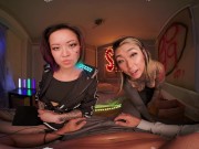 Preview 1 of VR BANGERS Recover Fuck With Two Cyberpunk Sluts VR Porn