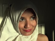 Preview 3 of Beautiful Eyes White Hijab Arab Girl