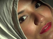 Preview 5 of Beautiful Eyes White Hijab Arab Girl