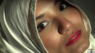 Beautiful Eyes White Hijab Arab Girl