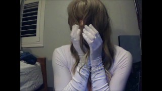 Masked Girl in White Pt5! A shy masked girl face reveal! Here is Amy!