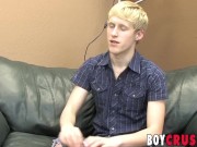 Preview 1 of Blonde twink Aiden Ash hot dildo drilling while jerking off