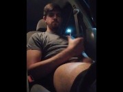Preview 3 of Jacking off in my CAR in PUBLIC! Dirty talking and moaning loud like a slut until I eat my own cum!