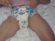 Preview 1 of Diaper change leads to cock stroking and orgasm for ABDL sissy boy