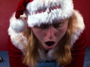 Preview 5 of Sexy Ginger Redhead Christmas Santa outfit wanking and orgasm