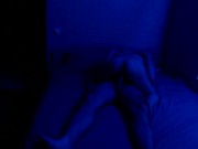 Preview 3 of Female orgasm and teen couple sex at night in neon light