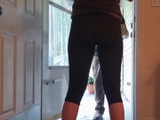Preview 2 of My Wife Wet Her Leggings in front of the Delivery Guy