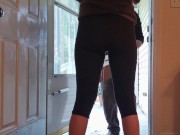 Preview 3 of My Wife Wet Her Leggings in front of the Delivery Guy