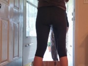 Preview 4 of My Wife Wet Her Leggings in front of the Delivery Guy