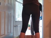 Preview 5 of My Wife Wet Her Leggings in front of the Delivery Guy