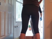 Preview 6 of My Wife Wet Her Leggings in front of the Delivery Guy